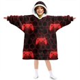 thumbnail image 1 of Game Controller Red Pattern Lamb Fleece Blanket Hoodies for Teens ,Teens Oversize Sherpa Wearable Hooded Blanket Sweatshirt with Super Pockets, 1 of 6