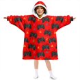 thumbnail image 1 of Game Controller Red Pattern Lamb Fleece Blanket Hoodies for Teens ,Teens Oversize Sherpa Wearable Hooded Blanket Sweatshirt with Super Pockets, 1 of 6