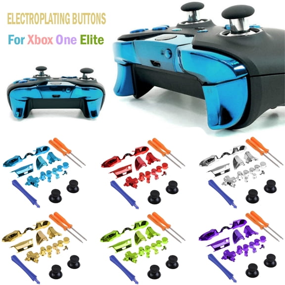 Game Controller Replacement Bumper LB RB Trigger Buttons Part Repair Accessory Kit Buttons Set for Xbox One Elite Gamepad-Blue