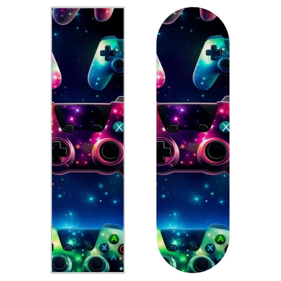 Game Controller Skateboard Grip Tape Pack of Two, Emery Surface, PVC Backing, 8.8x32.6in / 22.4x83cm