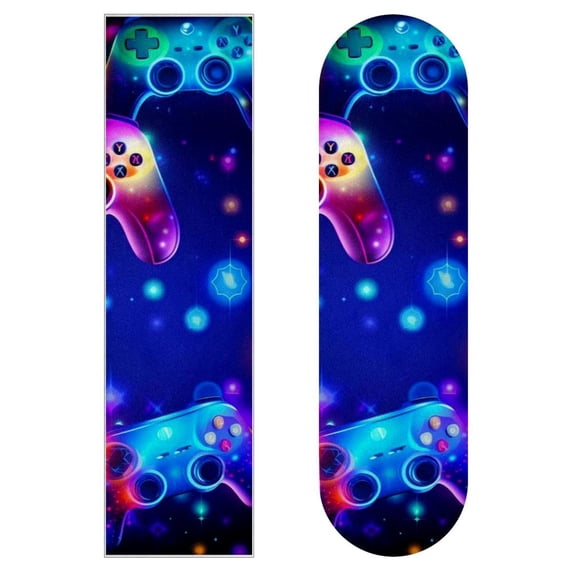 Game Controller Skateboard Stickers Pack of Two - Emery Surface, PVC Back, 8.8x32.6in/22.4x83 cm - Skateboard Accessories for Personalizing Your Board