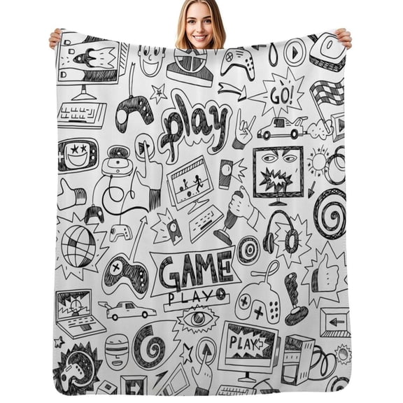 Game Controller Soft Blanket Travel Bedding Throws Flannel Bedspread Sofa Bed Cover