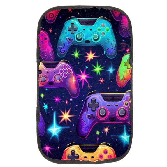 Game Controller Soft Comfortable Printed Armrest Cover for Car, Furry Armrest Accessory, 12.5x8.2 Inch Armrest Pad