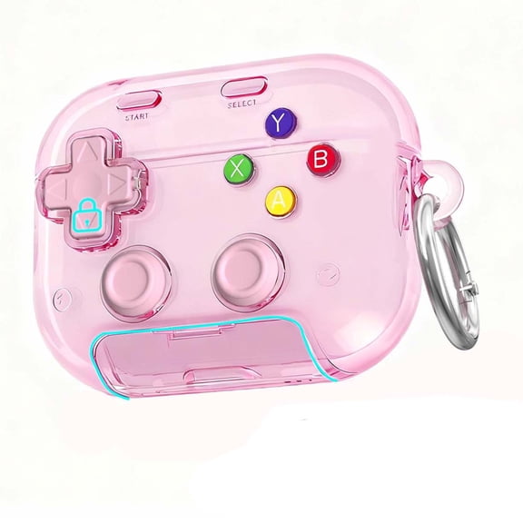 Game Controller Style Headphone Protective Case, Transparent 3-in-1 Phone Stand and Fidget Toy, for Headphone Charging and Portable Carry, Gaming Inspired Accessory