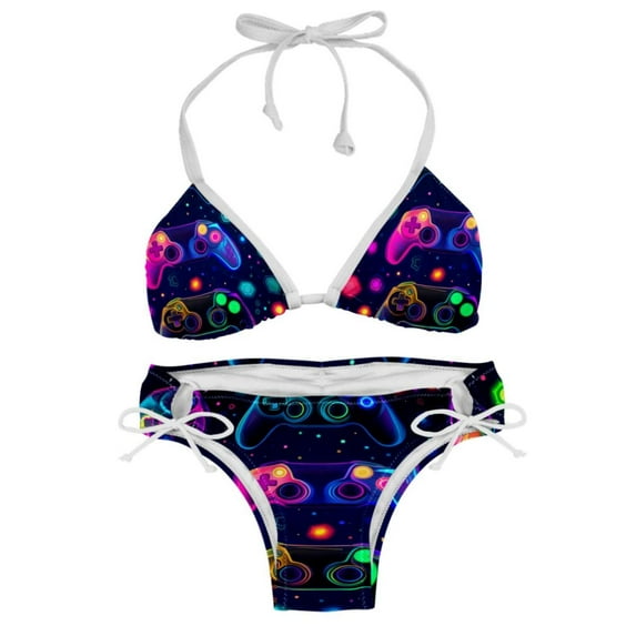 Game Controller Swim Wear Detachable Sponge Adjustable Strap Bikini Set Two-Pack for Multiple Scenes