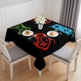 thumbnail image 1 of Game Controller Table Cloth Waterproof Tablecloths, Modern Art Gaming Handheld Black Tablecloth Dining Table Cover for Kitchen Party Tabletop Outdoor, Square Tablecloth 60x60 Inch, 1 of 9