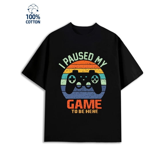 Game Controller Tee men's game 180G 100% Cotton black fun funny Casual Unisex Shirt Graphic Tee tshirts Retro Unisex Shirt Printed tshirts Trendy Unisex Shirt Cotton tshirts