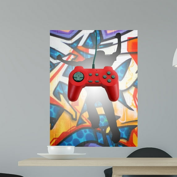 Game Controller W Clipping Wall Mural Decal Sticker, Wallmonkeys Peel & Stick Vinyl Graphic (24 in H x 18 in W)
