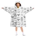 thumbnail image 1 of Game Controller White Pattern Lamb Fleece Blanket Hoodies for Teens ,Teens Oversize Sherpa Wearable Hooded Blanket Sweatshirt with Super Pockets, 1 of 6
