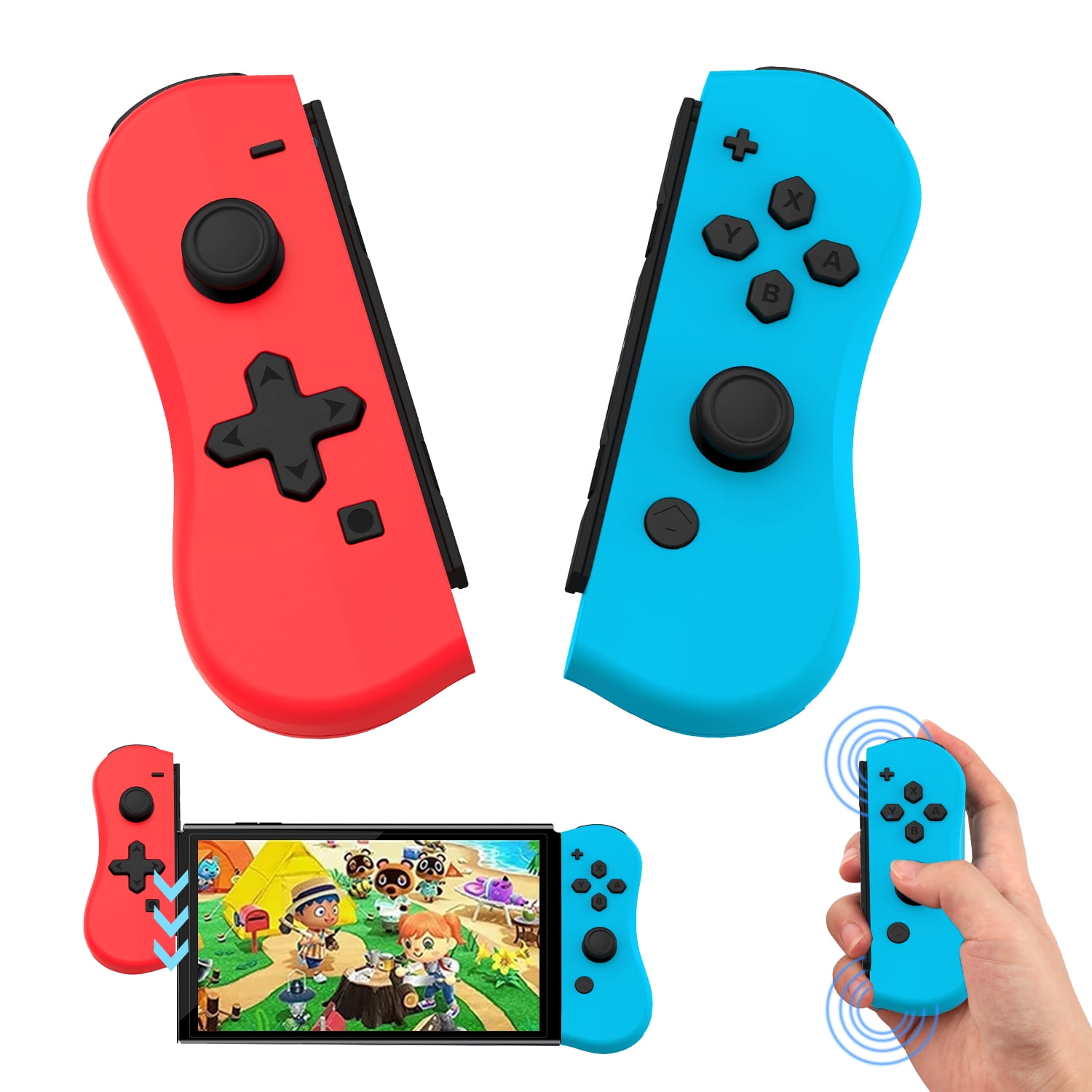 Game Controller for Nintendo Switch Neon Red/Blue Wireless Joypad 