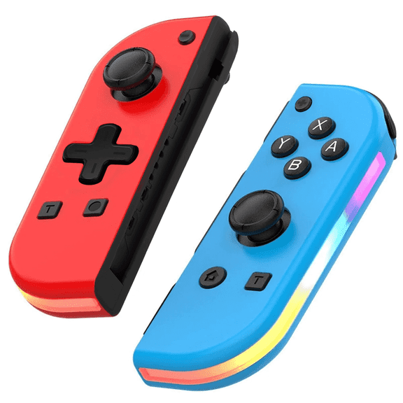 Game Controller for Nintendo Switch With LED, Neon Red/Blue