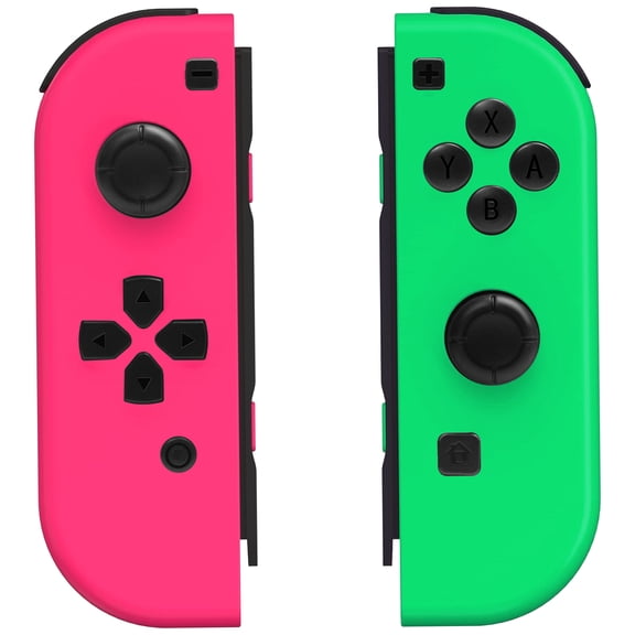 Game Controller for Switch/Lite/OLED, L/R Switch Remote Joypad with 6-Asix Gyro/Dual Motors - Pink&Green
