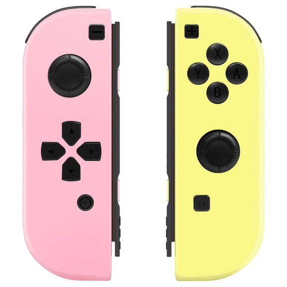 Game Controller for Switch/Lite/OLED, L/R Switch Remote Joypad with 6-Asix Gyro/Dual Motors - Pink&Yellow