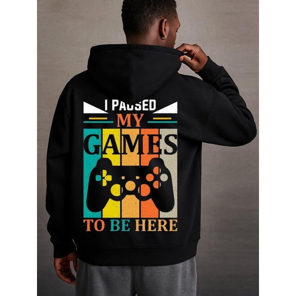 Game Controller funny hoodies game mens polyester black All-Season Fitness Top, Sleek Sporty Look, Durable Sportswear autumn comfortable halloween game game Retro Unisex hoodie