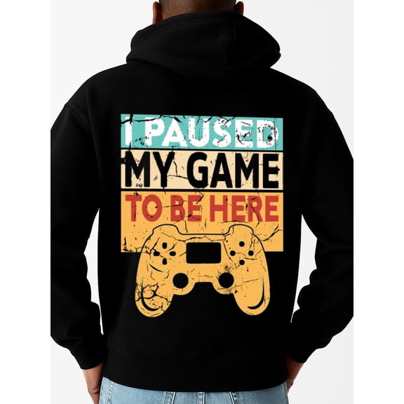 Game Controller graphic hoodies games mens machine washable black Regular Fit, Everyday Comfort, Comfortable Casualwear, Urban Style, aesthetic funny merch