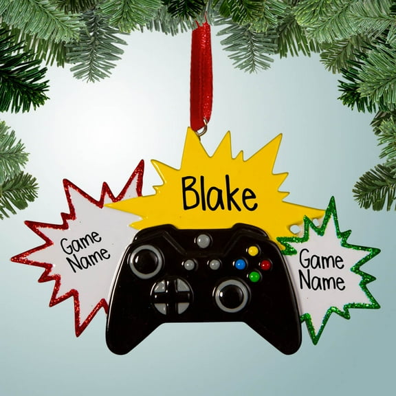 Game Controller with Explosions - Personalized Christmas Ornament - Video Games - Perfect Stocking Stuffer - Great Gift Ideas