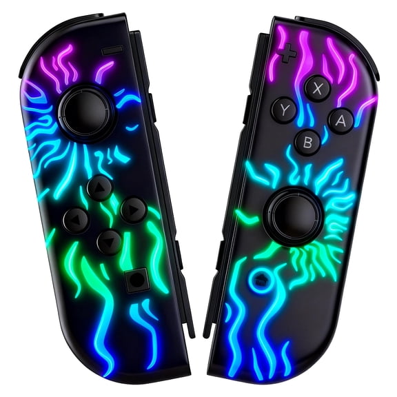 Game Controllers Compatible for Switch,Wireless Joypad Controllers Replacement with RGB Lighting,Support Dual Vibration,Motion Control,Screenshot,Wake-up Function