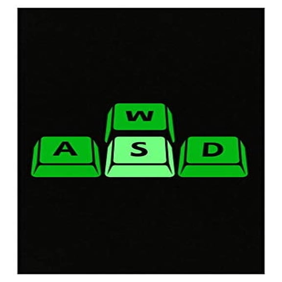 Game Controls Wall Art Poster - Cool AWSD Keyboard Design 13x19"