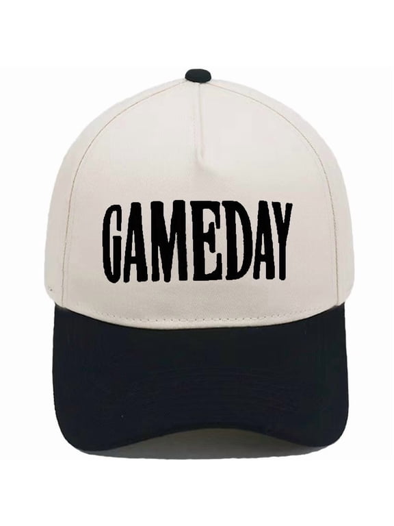 Game Day 3D Embroidered Baseball Cap for Men and Women, Football Game Day Gift Hat, Vintage Color-Block Sun Hat