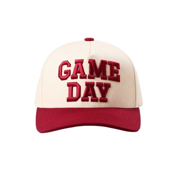 Game Day 3D Embroidered Trucker Hat, Two‑Tone Color Block Baseball Cap, Adjustable Snapback Sports Dad Hat, Unisex Sun Hat for Football Game Day