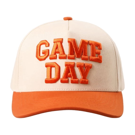 Game Day 3D Embroidered Trucker Hat, Two‑Tone Color Block Baseball Cap, Adjustable Snapback Sports Dad Hat, Unisex Sun Hat for Football Game Day
