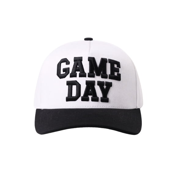 Game Day 3D Raised Embroidered Trucker Baseball Cap, Two‑Tone Color Block Snapback Hat, Adjustable Unisex Sports Sun Hat for Game Day Football Party Outdoor Daily Wear