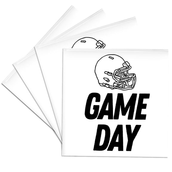 3drose, Game Day American Football Gift for Players and Fans, Set of 4 Ceramic Tile Coasters