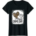 thumbnail image 1 of Game Day Baseball Decorations Leopard Heart Soccer Mom Mama T-Shirt, 1 of 3