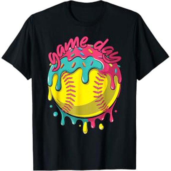 Game Day Baseball Ice Cream Baseball Life Softball Life T-Shirt