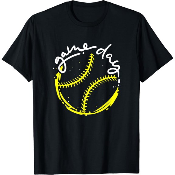 Game Day Baseball Life, Softball Life for Mom Boys Girls T-Shirt Black Medium