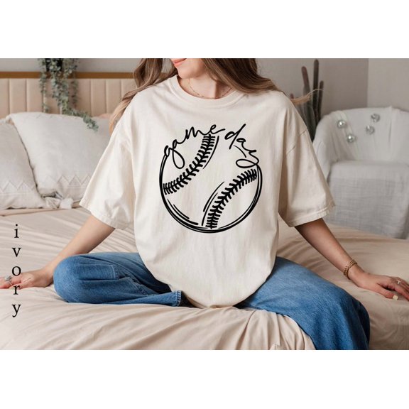 Game Day Baseball Shirt, Cute Sports Fan TShirt, Baseball Mom Graphic Tee, Ballpark Outfit, Softball Game Top, Baseball Lover All Size S-5Xl