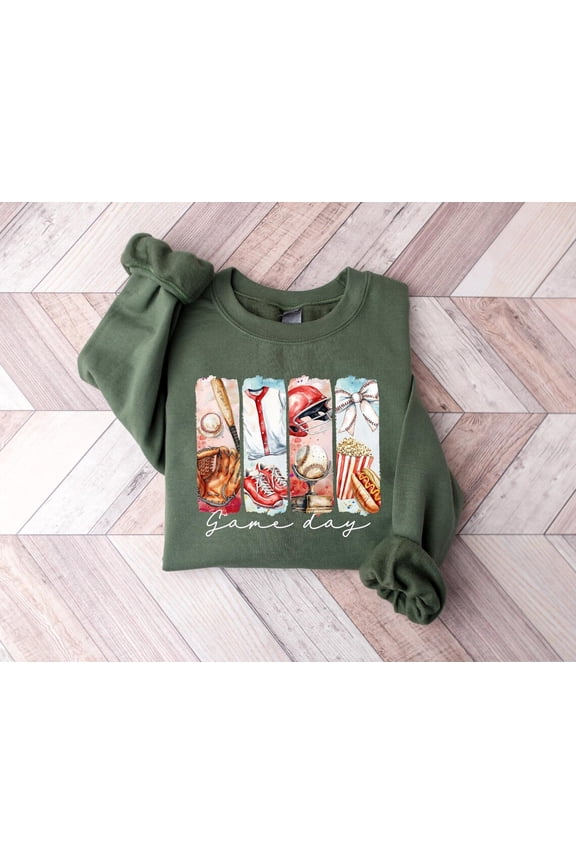 Game Day Baseball Sweatshirt, Baseball Game Day Shirt, Baseball Season Sweater, Retro Baseball Sweatshirt, Baseball Lover Sweatshirt All Size S-5XL
