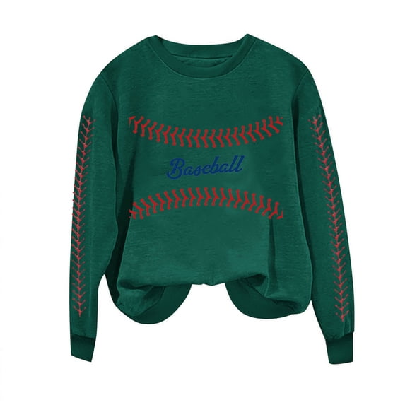 Game Day Baseball Sweatshirt for Women Long Sleeve Pullover Tops Casual Loose Crewneck Funny Baseball Mom Tunic Blouse