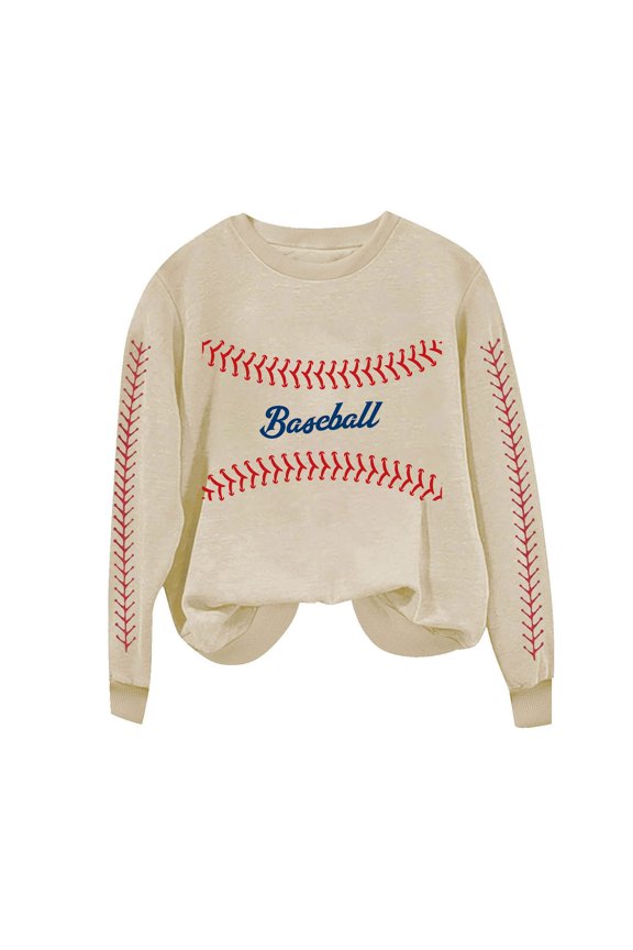 Game Day Baseball Sweatshirt for Women Long Sleeve Pullover Tops Casual Loose Crewneck Funny Baseball Mom Tunic Blouse
