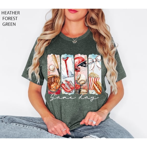 Game Day Baseball T-Shirt, Coquette Baseball Shirt, Baseball Bow T-Shirt, Brushstroke Baseball T-Shirt, Mama Baseball T-Shirt, T-Mom Shirt Tshirt All Size S-5XL