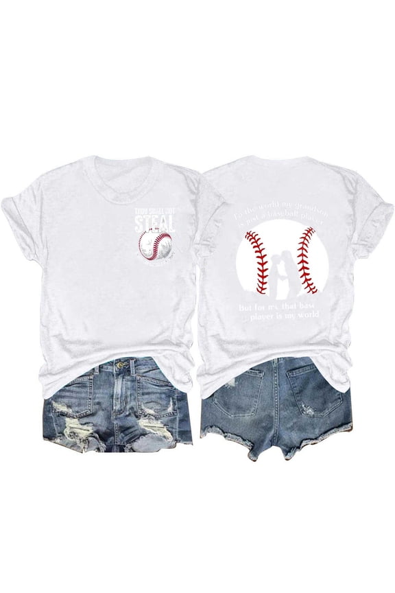 Game Day Baseball T-Shirt for Women Cute Mom Softball Tee Tops Funny Gameday Baseballs Casual Short Sleeve Sports Shirts