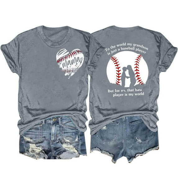 Game Day Baseball T-Shirt for Women Cute Mom Softball Tee Tops Funny Gameday Baseballs Casual Short Sleeve Sports Shirts