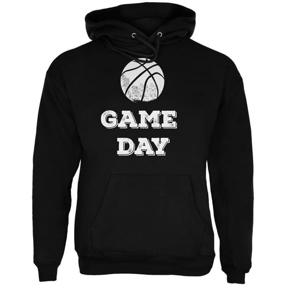 Game Day Basketball Black Adult Hoodie