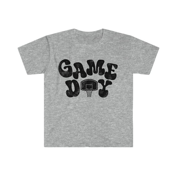 Game Day Basketball T-shirt for Mom School Spirit Basketball Lover Shirt Grey Large