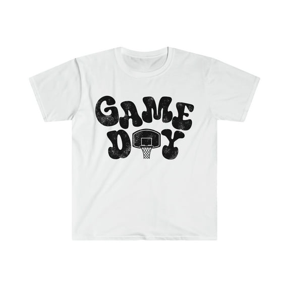 Game Day Basketball T-shirt for Mom School Spirit Basketball Lover Shirt White Large