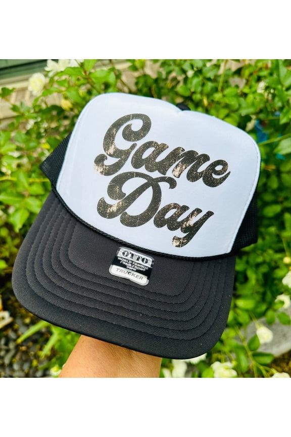 Deigns Game Day Black & White Unisex Foam Trucker Hat