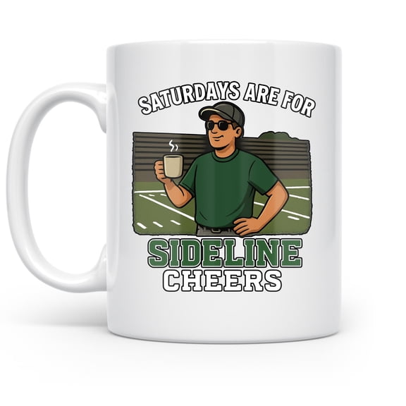Game Day Cheers 11 oz Coffee Mug - Fun Gift for Sports Parents White Ceramic