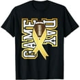 thumbnail image 1 of Game Day - Childhood Cancer Awareness Football Ribbon T-Shirt, 1 of 3