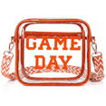 thumbnail image 1 of Game Day Clear Bag for Stadium Events, Clear Crossbody Purse for Women, Small Stadium Bag for Concerts and Sports,Orange, 1 of 6