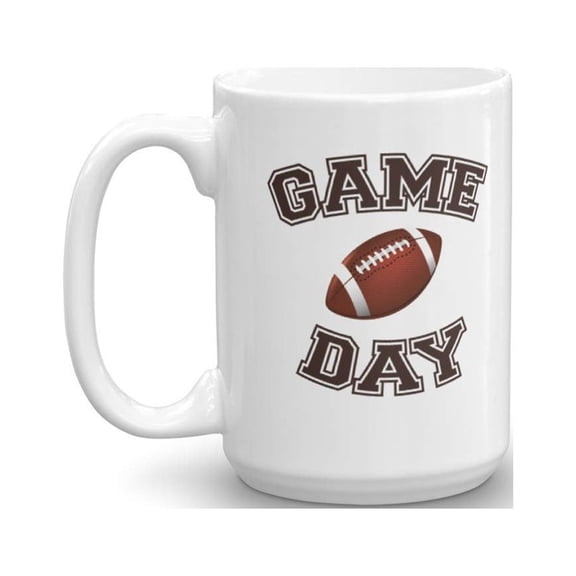 Game Day Coffee & Tea Gift Mug, College Football Novelty Gifts for Mens, Mom of a Player, Coach, Fan or Lover and Team Member (15oz)