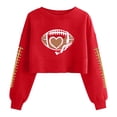 thumbnail image 1 of Game Day Cropped Sweatshirt for Women Football Season Long Sleeve Crewneck Tops American Football Fans Crop Pullover, 1 of 4