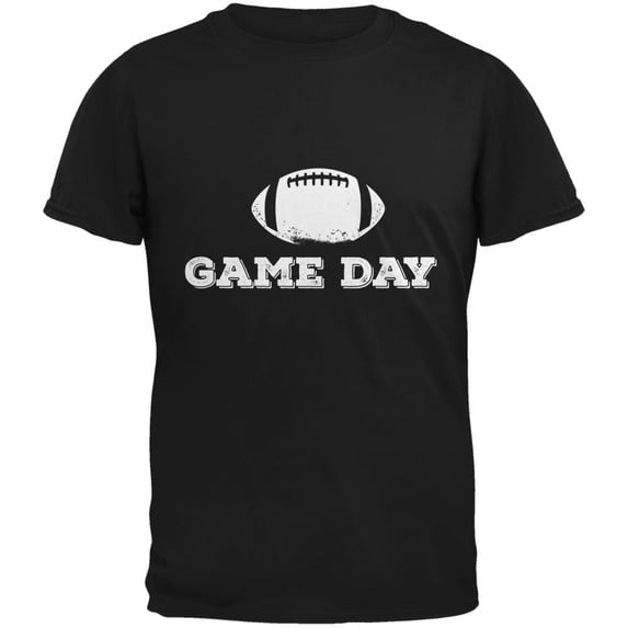Game Day Football Black Adult T-Shirt - 2X-Large