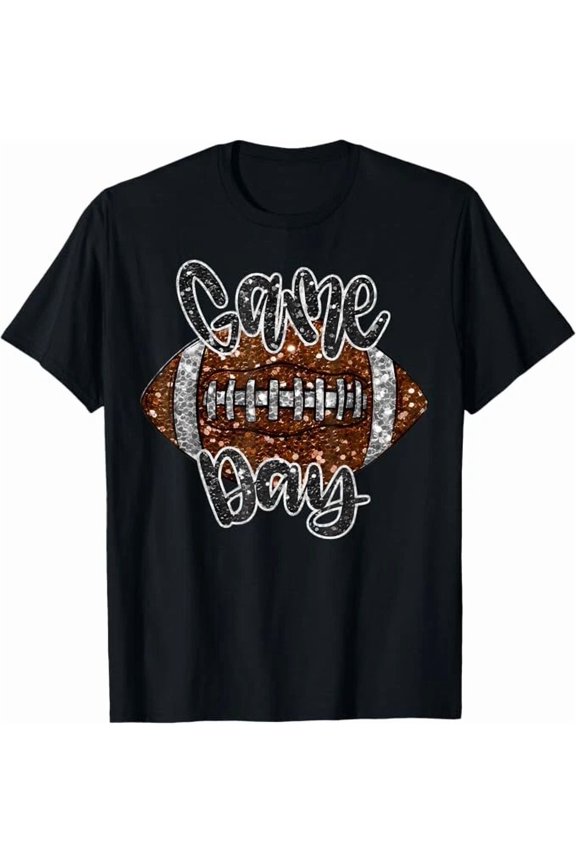 Game Day Football Bling Bling Lover Fall Autumn Graphic Design Unisex T-Shirt, up to Size 5XL