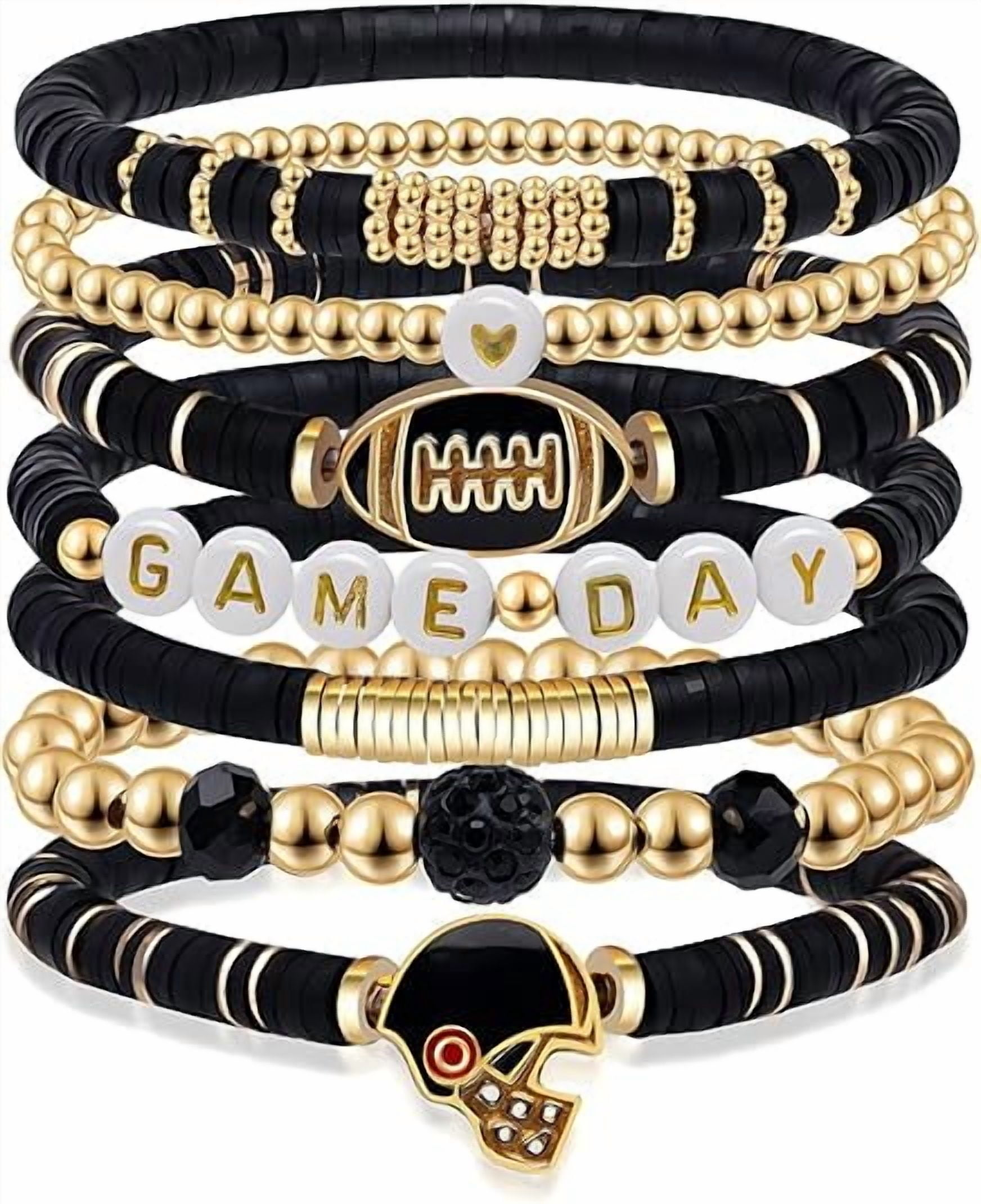 GAME DAY Football Charm Bracelet: Stackable Sports Jewelry for Moms & Dads - for Football Fans