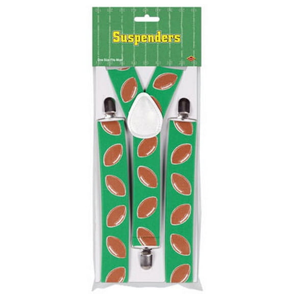 Game Day Football Designs Adult Costume Suspenders, Green, One-Size
